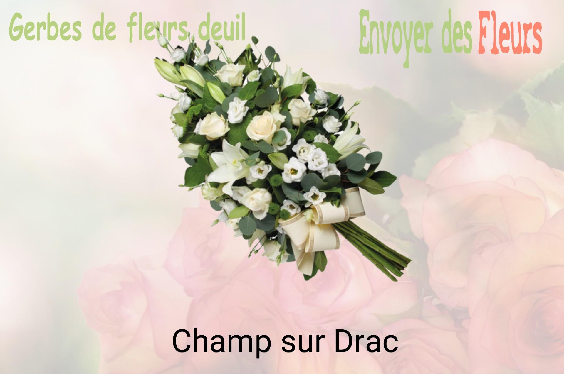Gerbe de fleurs de deuil livrée à Champ-sur-Drac